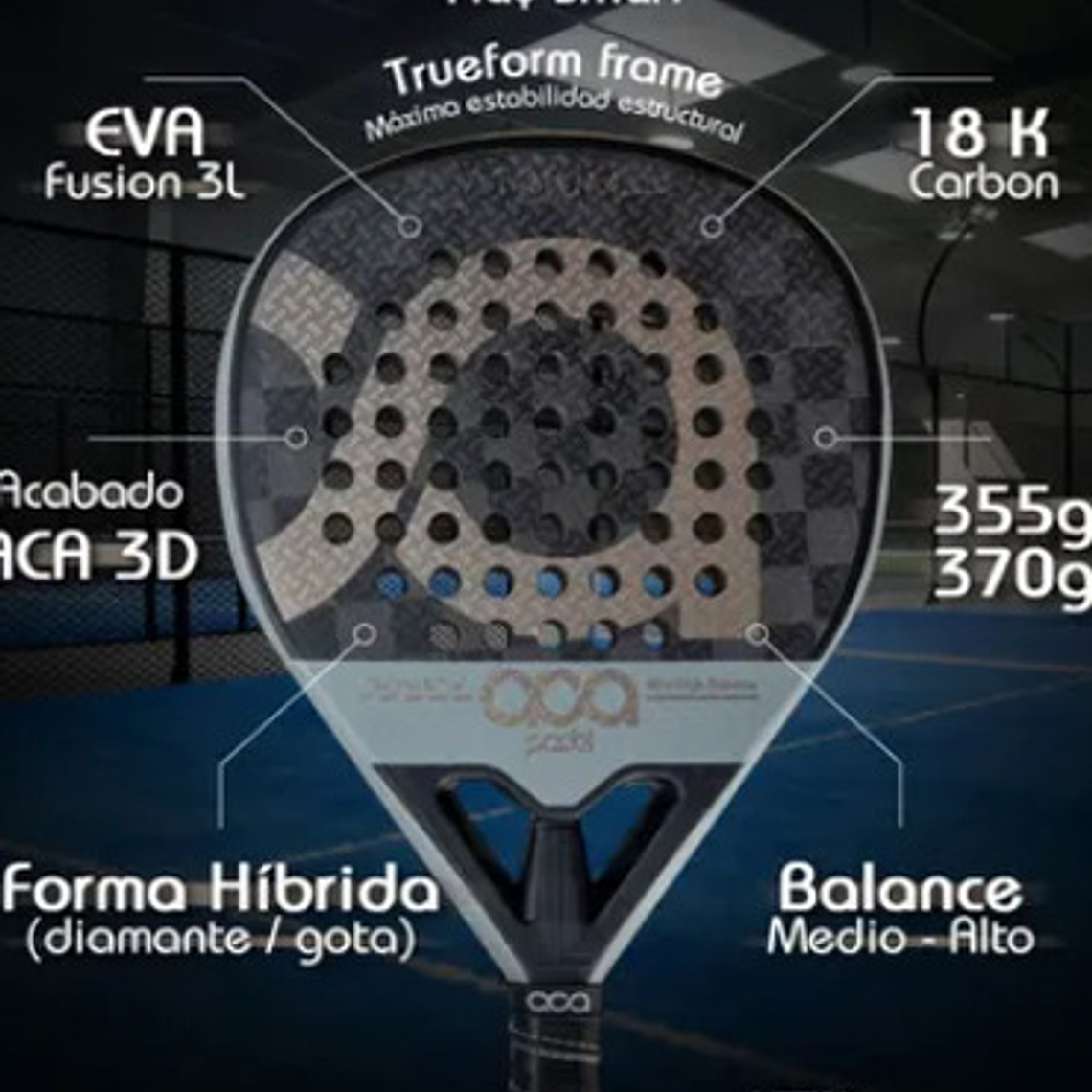 Pala Padel Atrium Ltd Tope De Gama Original Aca México 2