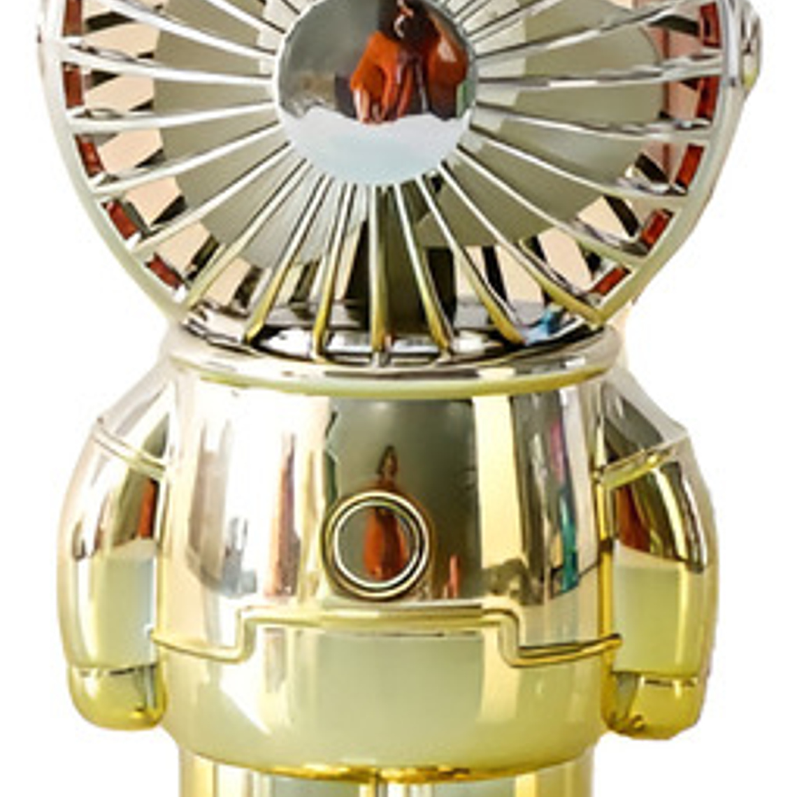 Mini Ventilador Usb Recargable Astronauta Portátil 14cm Color Dorado 1
