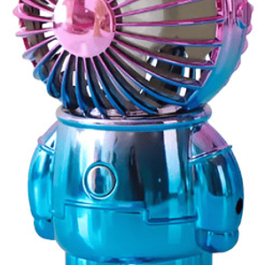 Mini Ventilador Usb Recargable Astronauta Portátil 14cm Color Azul