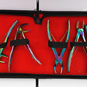 Set Completo Fórceps Pediátricos Arcoiris Pacard Estuche