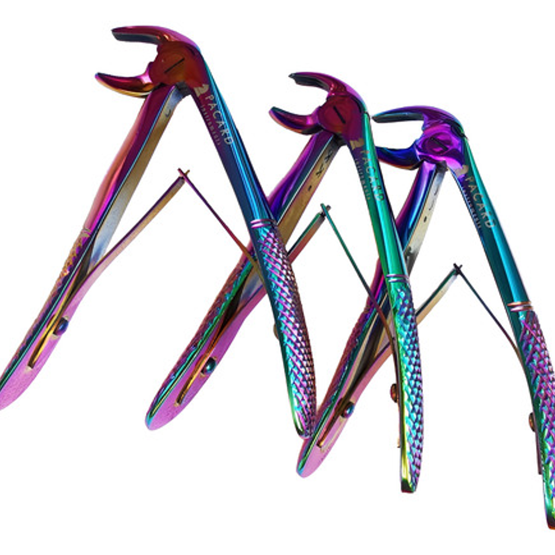 Set Completo Fórceps Pediátricos Arcoiris Pacard Estuche 3