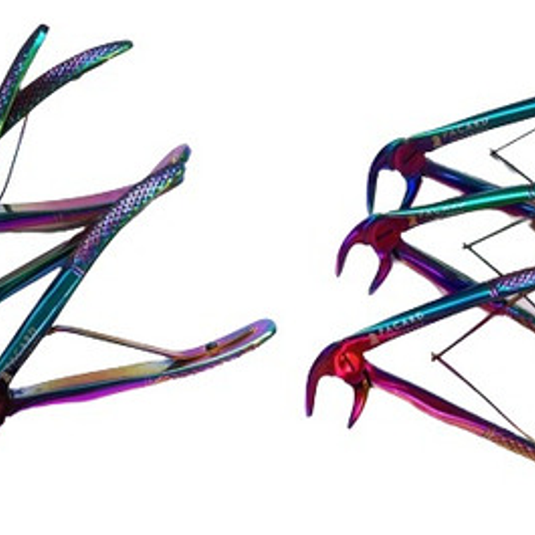 Set Completo Fórceps Pediátricos Arcoiris Pacard Estuche 7