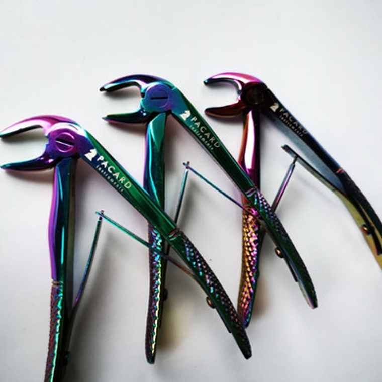 Set Completo Fórceps Pediátricos Arcoiris Pacard Estuche 10