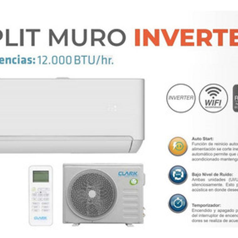 Aire Acondicionado Muro Inverter 12.000btu Clark Frío/calor 2