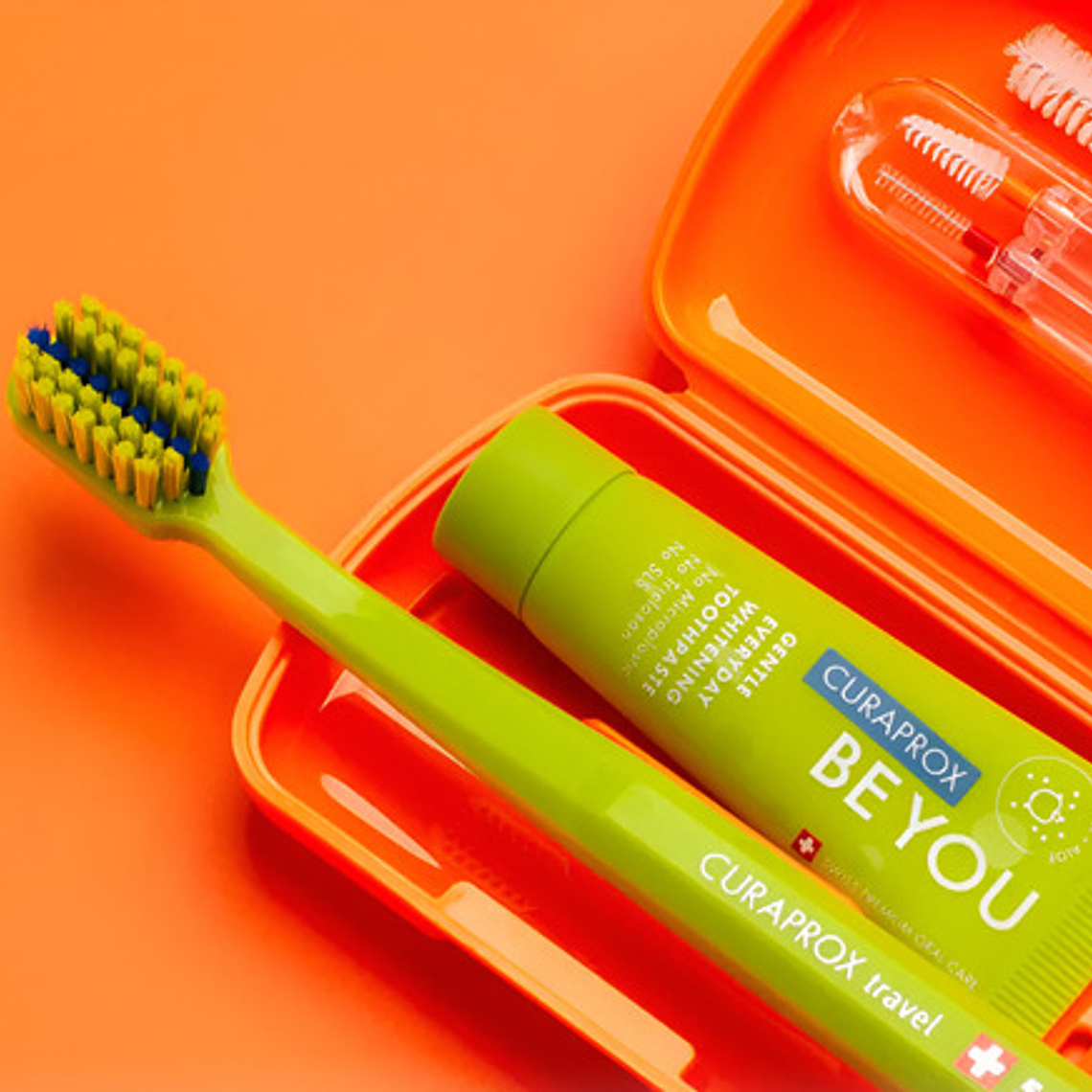 Set Dental Viaje Curaprox Ortodoncia Calidad Suiza Colores 14