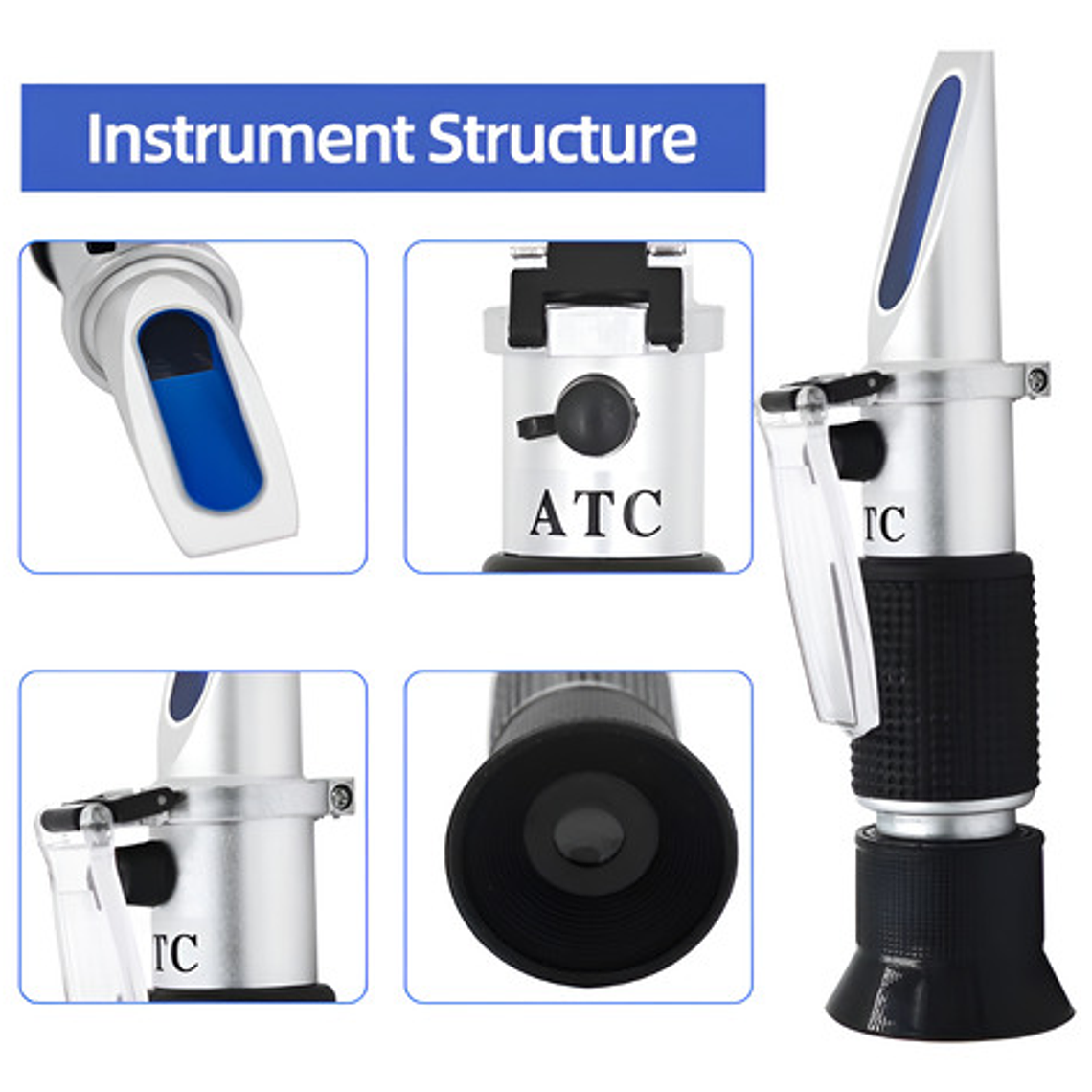 Refractometro Doble Único 0 A 32 Brix Y Sg Wort, Con Estuche 2
