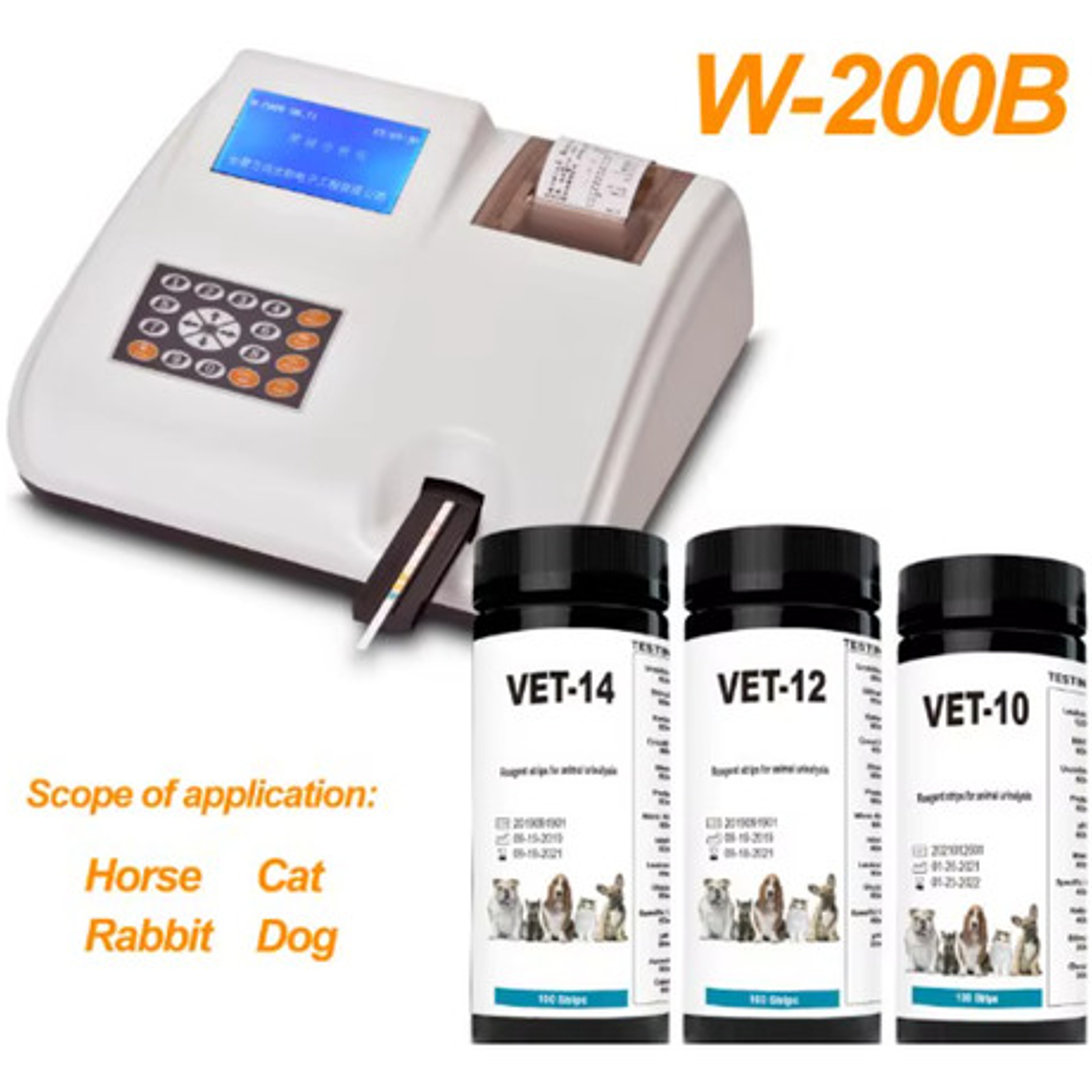 Set Tiras Medición Veterinario Orina Vet 10 Parámetros React 6