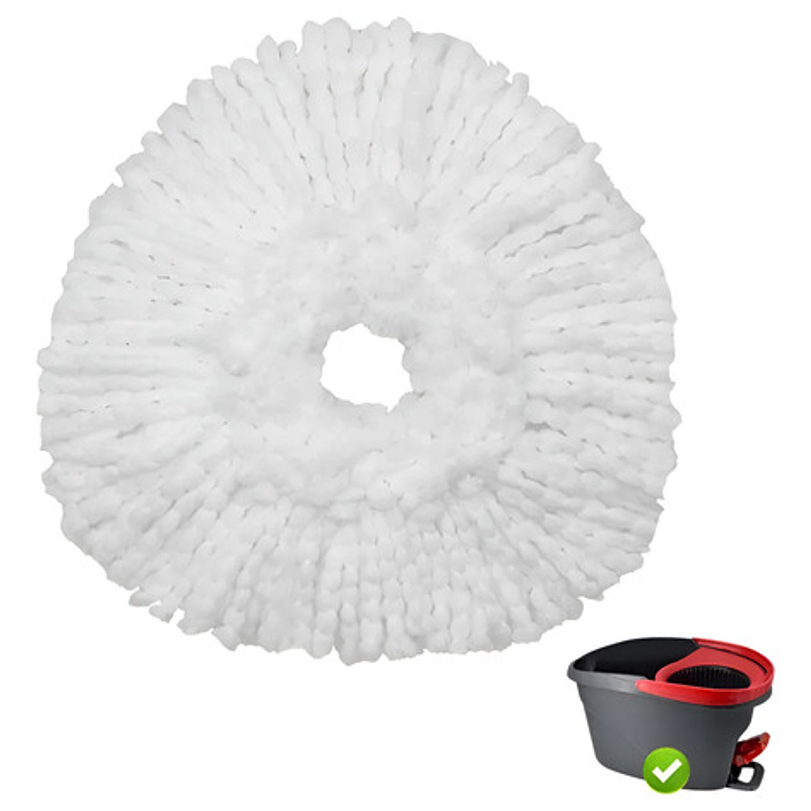 Repuesto Mopa Balde Con Pedal Easy Wring & Clean Por Unidad Color Blanco 1