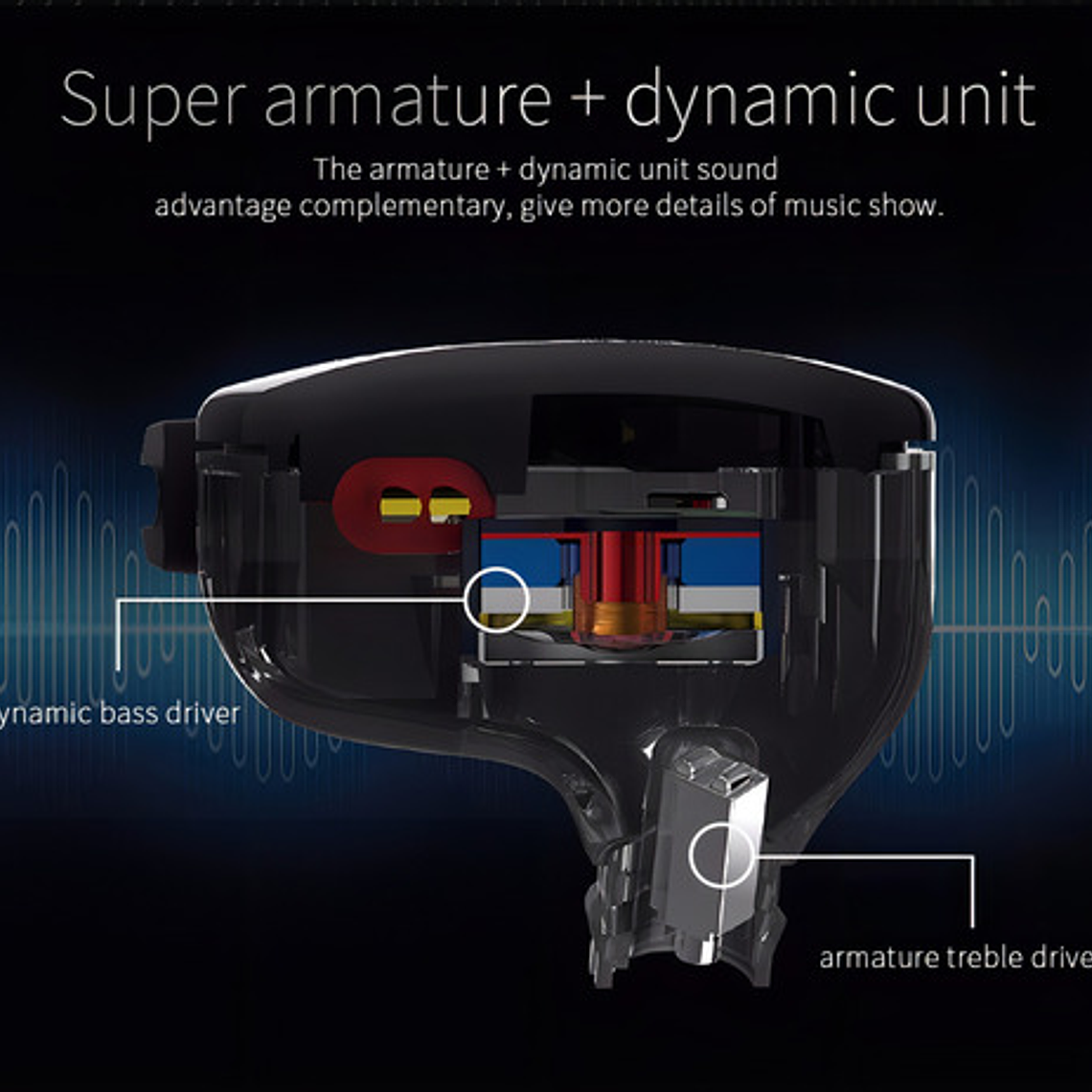 Auriculares In-ear Kz Zst With Mic Color Negro 5