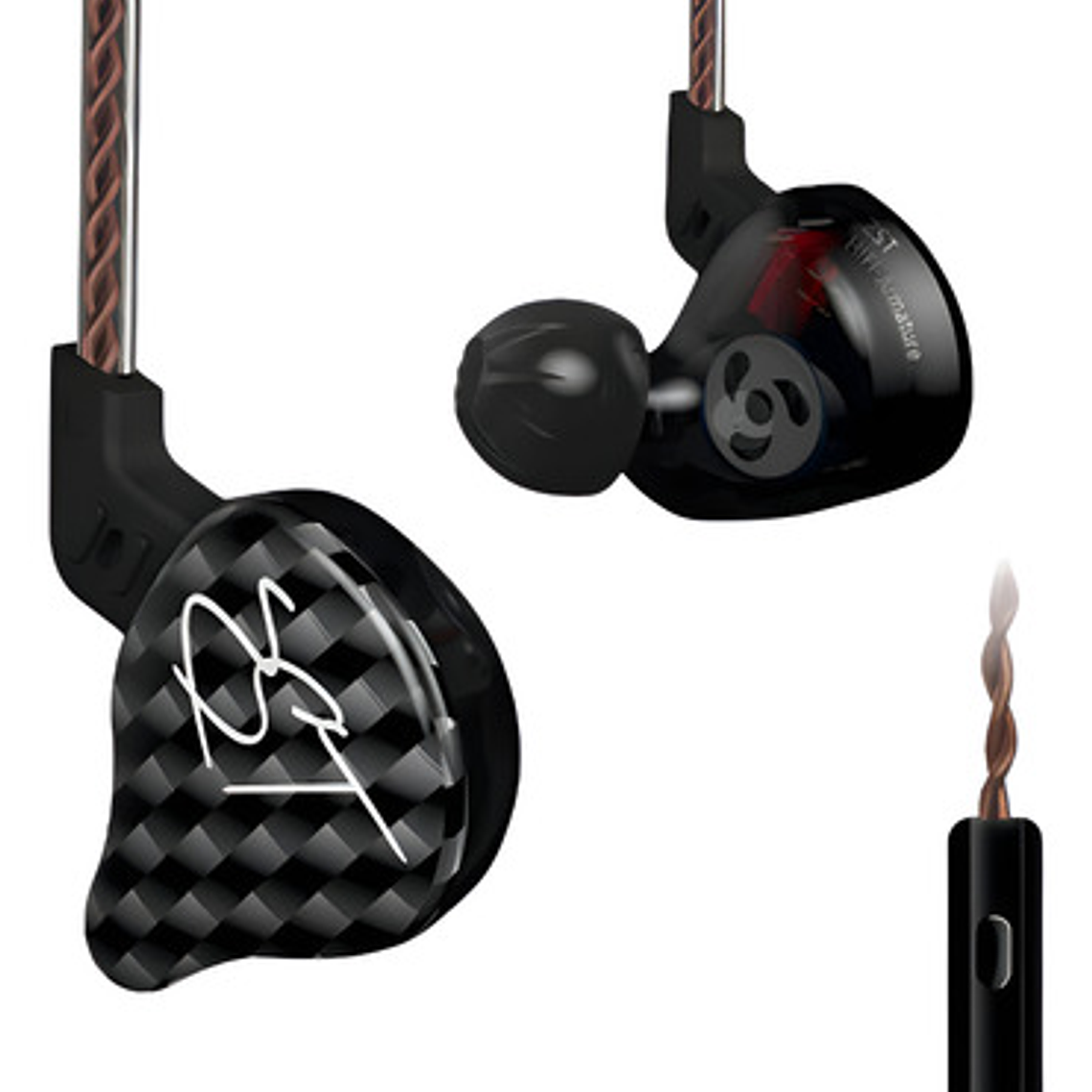 Auriculares In-ear Kz Zst With Mic Color Negro 8