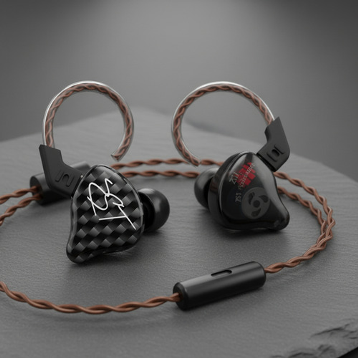 Auriculares In-ear Kz Zst With Mic Color Negro 10