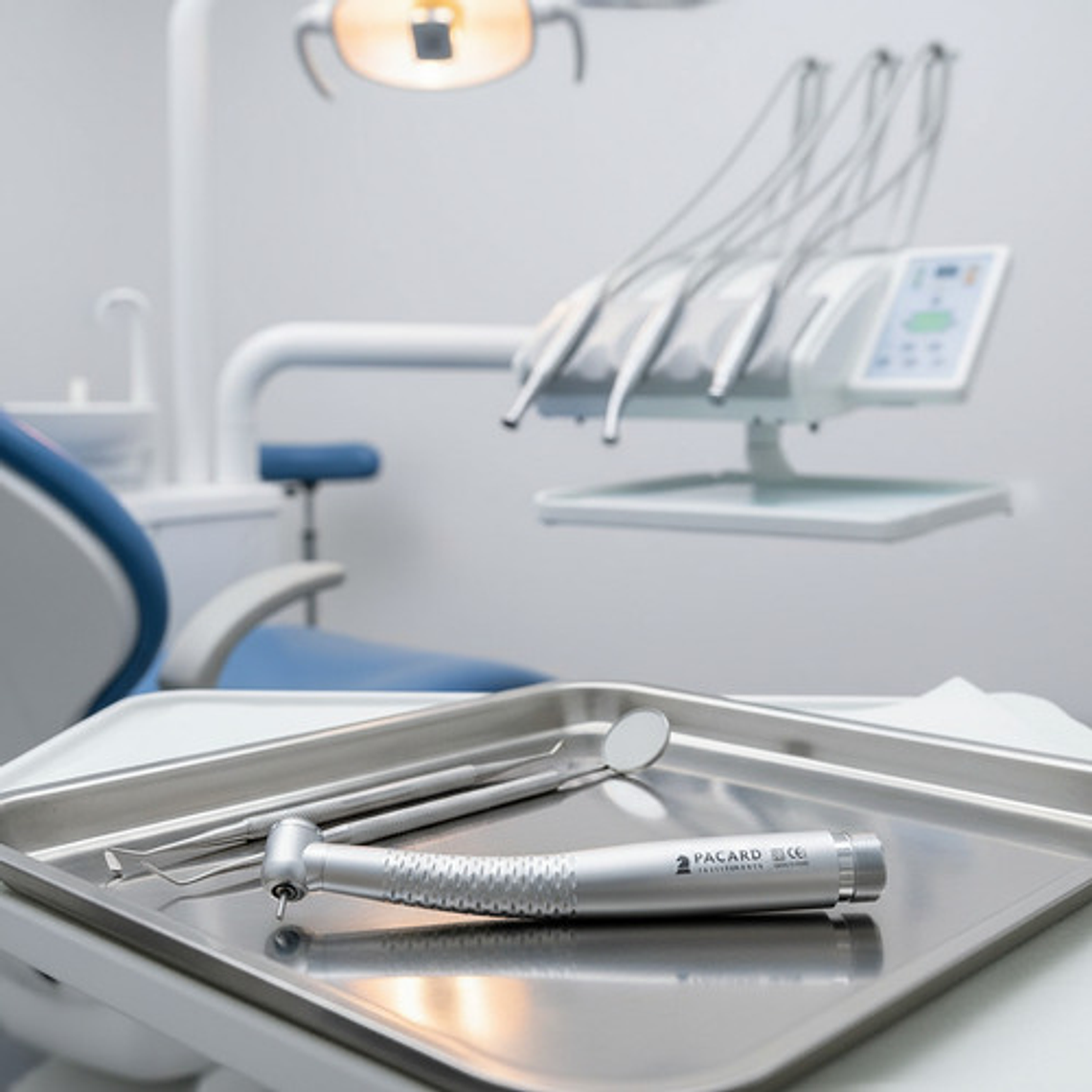 Turbina Dental Push Única 5 Led En Cabezal Premium Pacard Color Plateado Midwest 2