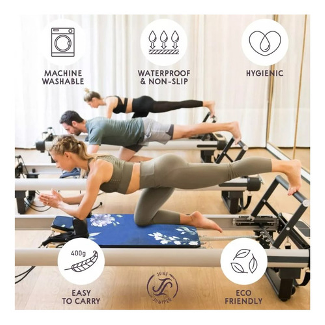 Funda Mat Entrenamiento Pilates Reformer Modelos Color Turqueza Tonos 4