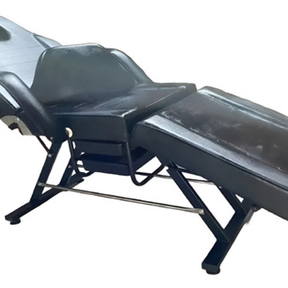 Camilla De 3 Cuerpos Para Estética Profesional C/ Taburete Color Negro 3