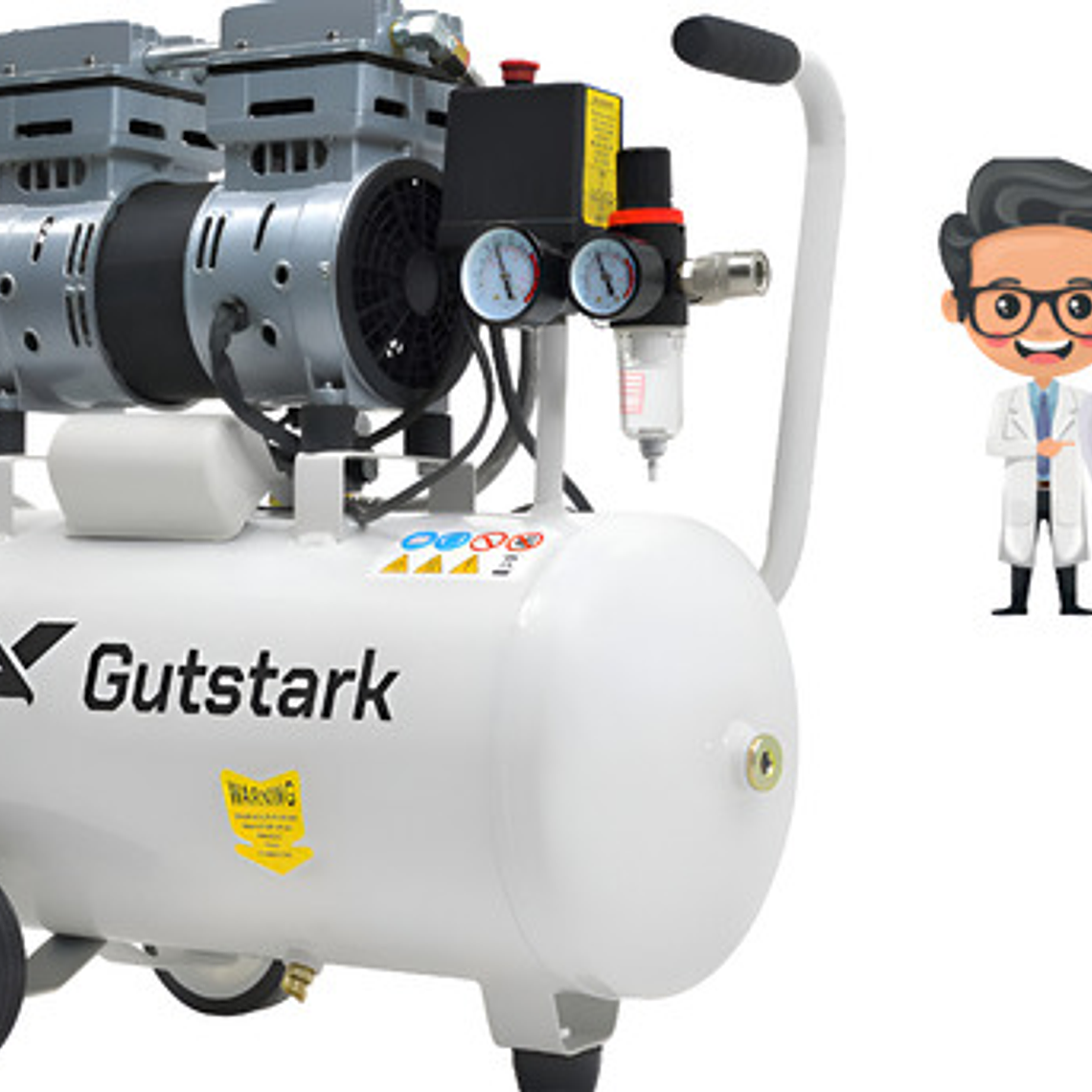 Compresor Dental Libre De Aceite Silencioso 25lts 1hp Prof. Color Blanco Fase Eléctrica Monofásica Frecuencia 60 1