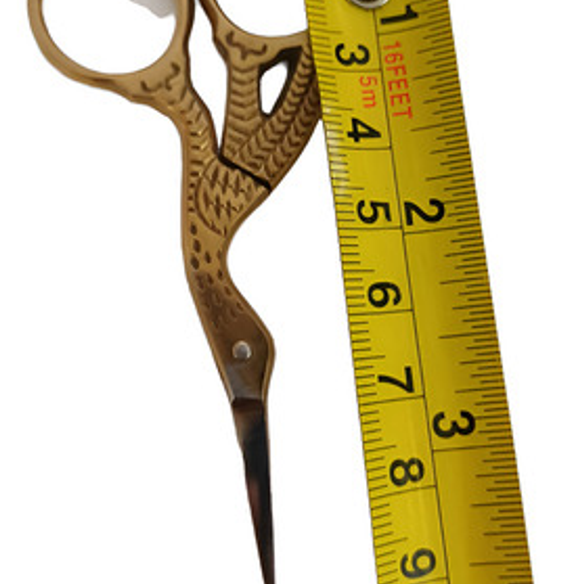 Tijera Ave Fénix Dorada Barberia O Cejas Profesional 9cms Color Dorado Oscuro 3