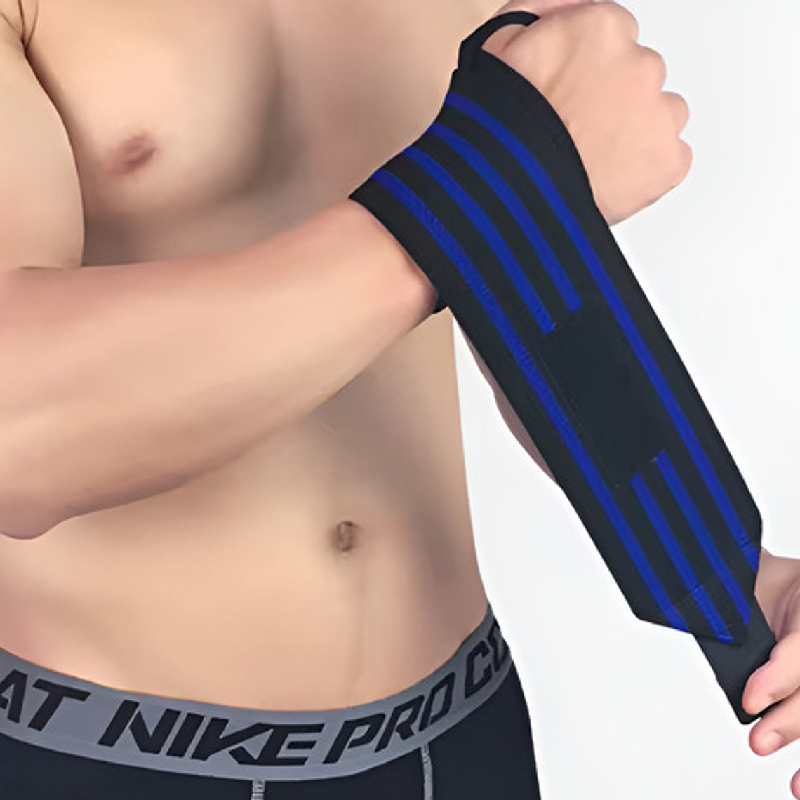 Muñequera Ortopedica Gym Protección Calidad Confort Color Celeste Talle Universal 1