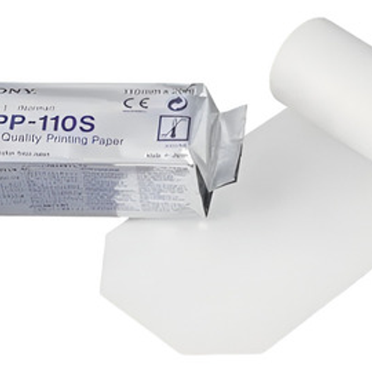 Pack 2 Papel Térmico Upp 110-s Para Video Impresora Sony Color Blanco 1