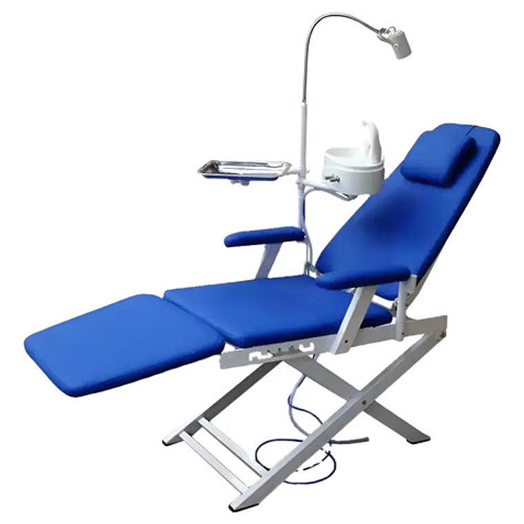 Sillón Dental Portátil Completo Con Luz Resistencia Calidad Color Azul 1