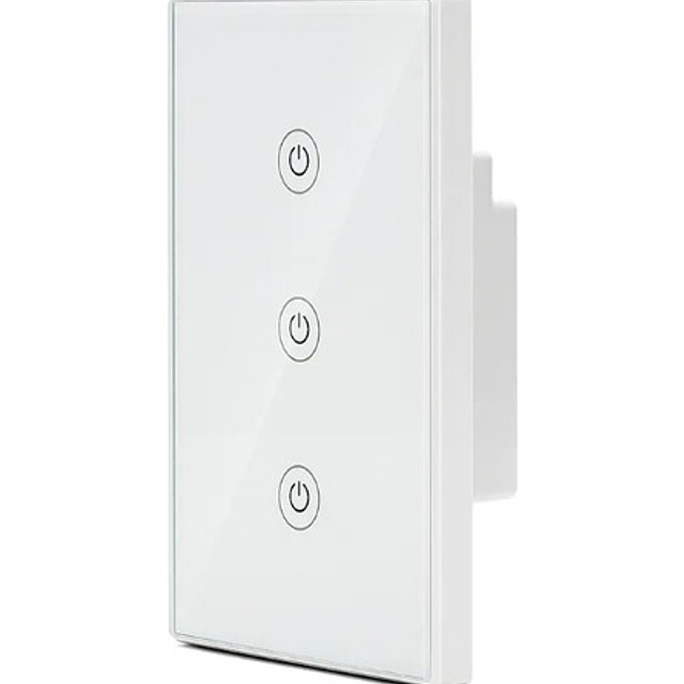 Interruptor De Pared Wifi Touch 3 Canales Alexa Google Color Blanco 1