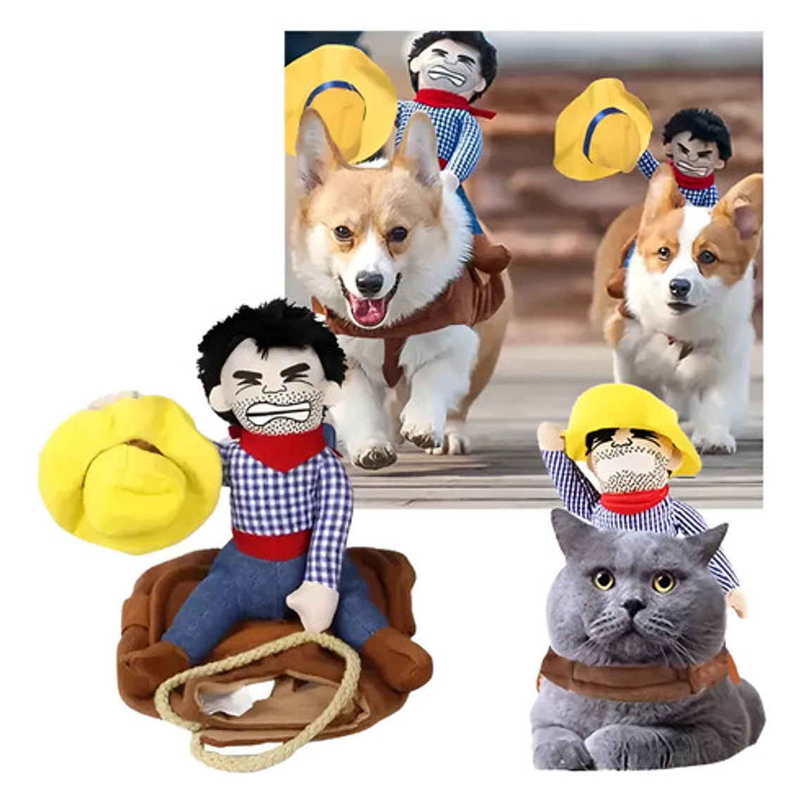 Disfraz Para Perros Y Gatos Con Jinete De Vaquero Dif Tallas 1