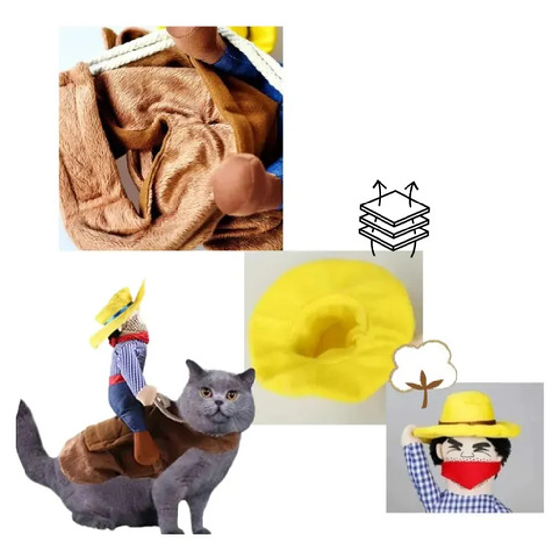 Disfraz Para Perros Y Gatos Con Jinete De Vaquero Dif Tallas 8