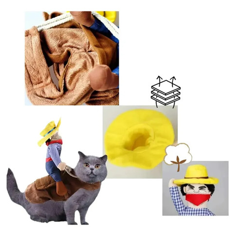 Disfraz Para Perros Y Gatos Con Jinete De Vaquero Dif Tallas 16