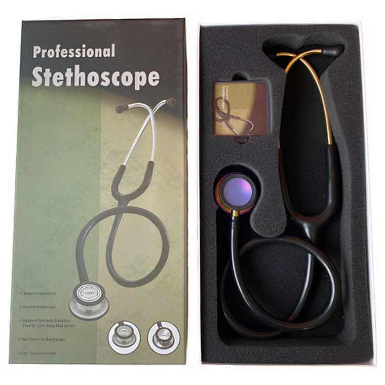 Estetoscopio Dual Premium Negro Tornasol Edición Especial 1