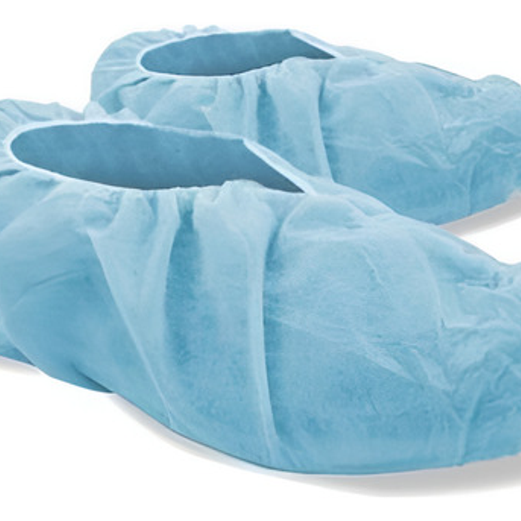 Cubre Calzado 100u De Tela Polietileno Color Azul Acero Talla Universal 1