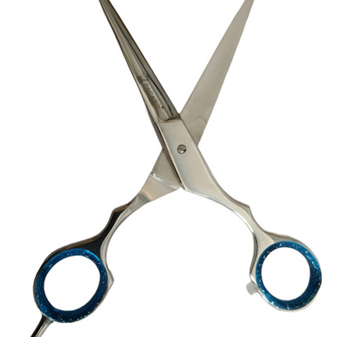 Tijera Barberia Profesional Cabello Barba Azul Anillos Gold 4