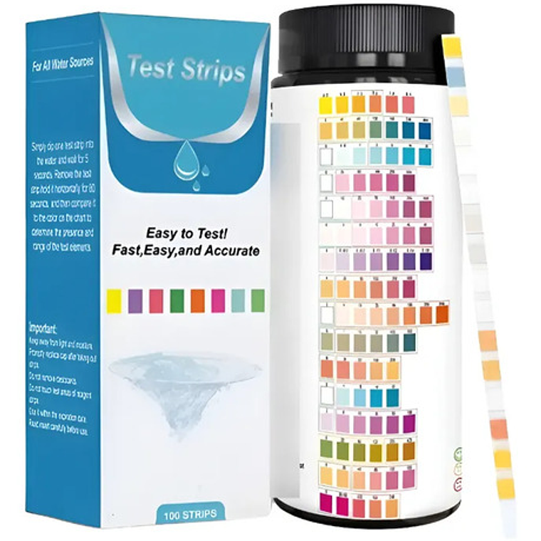 Set 100 Tiras De Medición Agua Único 16 Parámetros Pureza 1