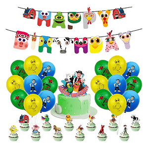 Kit Cotillon Cumpleaños La Granja Zenon Decoración Y Globos