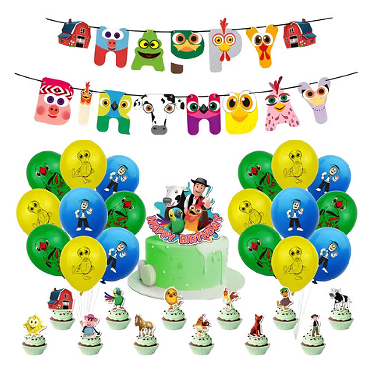 Kit Cotillon Cumpleaños La Granja Zenon Decoración Y Globos 1