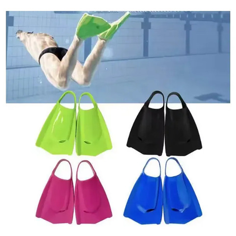 Aletas Natación Cortas Para Entrenamiento Silicona Resistent Color Azul Talle De Las Patas De Rana Número 38-39 1