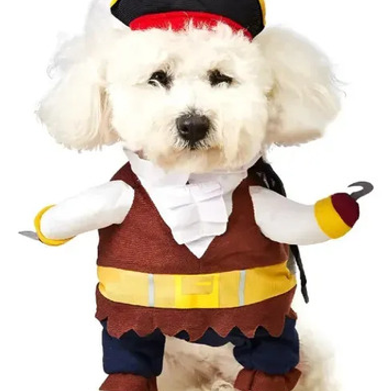 Disfraz Halloween Pirata Para Perro Gato Con Sombrero Y Capa Color Talla L 2
