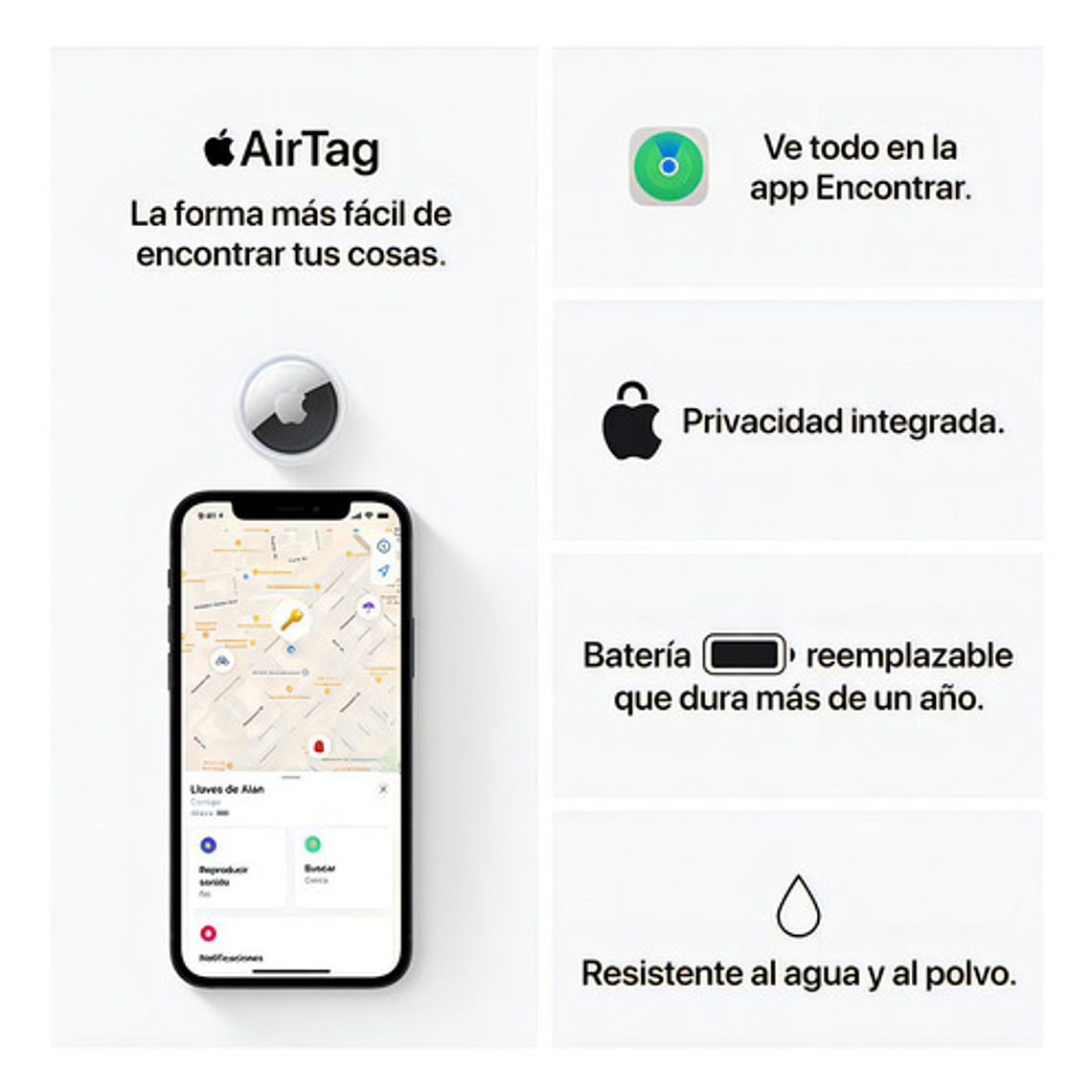 Airtag Apple 1u Color Blanco 4