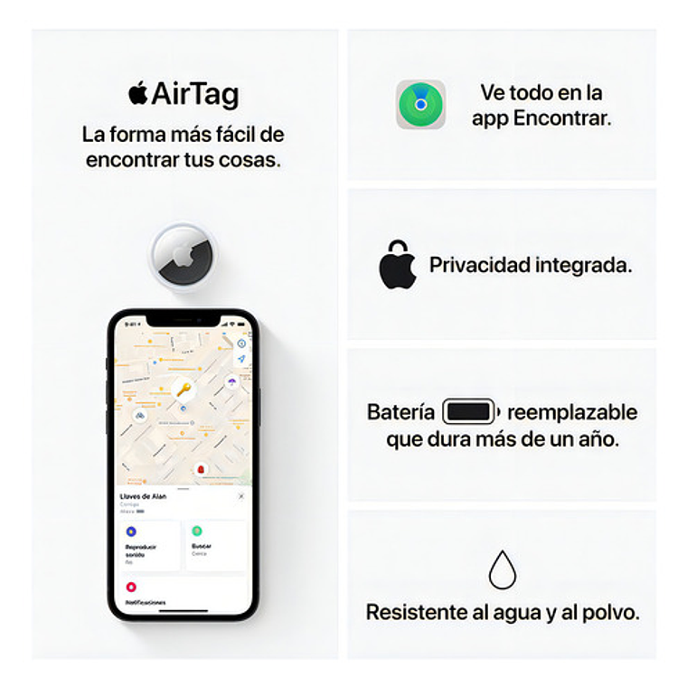 Airtag Apple 1u Color Blanco 4