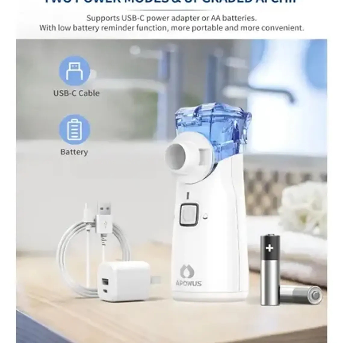 Nebulizador Inalámbrico Ultrasónico Mesh Ym-252 Blanco 7