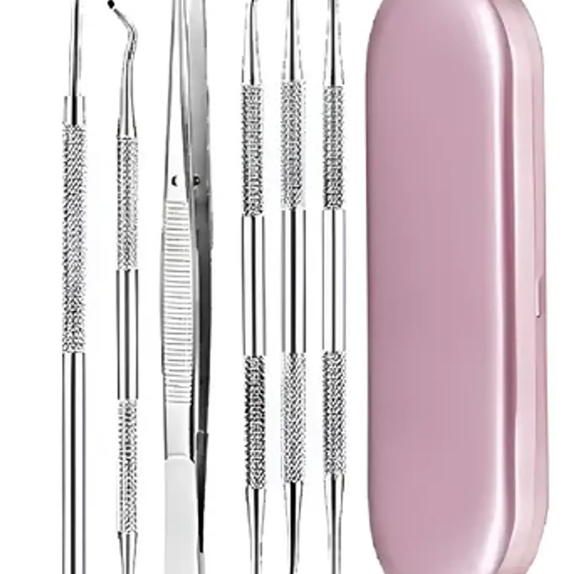 Set Xl Examen Dental Cuchareta Espátulas Y Más 6 Con Estuche Rosa 1