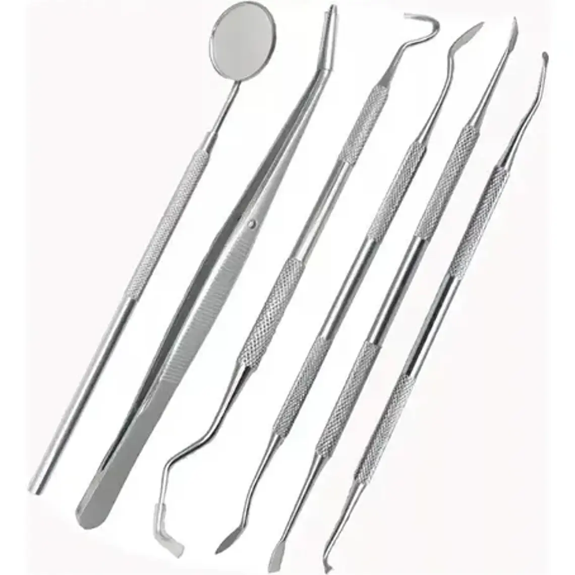 Set Xl Examen Dental Cuchareta Espátulas Y Más 6 Con Estuche Rosa 2