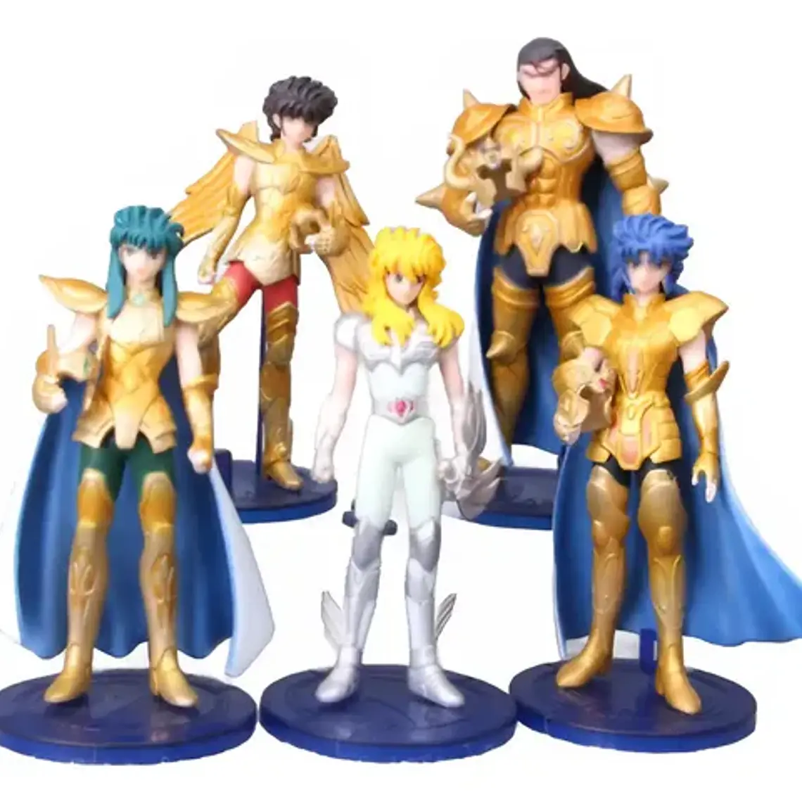 Set De 5 Figuras Caballeros Del Zodiaco Articulados Calidad 1