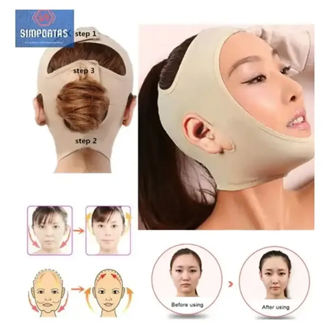Mentonera Faja Facial 1 Par Original Pacard Caja Bichectomía 6