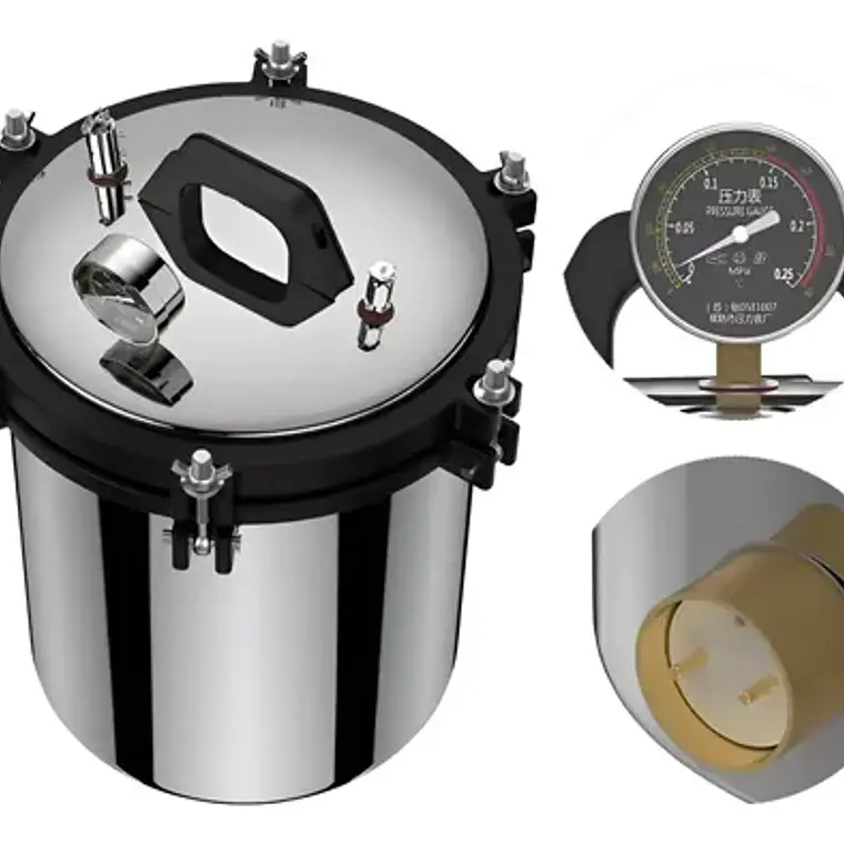 Esterilizador Autoclave Acero Inoxidable De Grado Médico 12l 6
