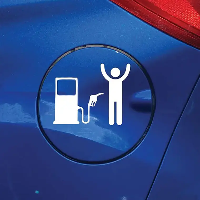 Sticker Autoadhesivo Para Automóvil Modelo Asalto Bencina 2