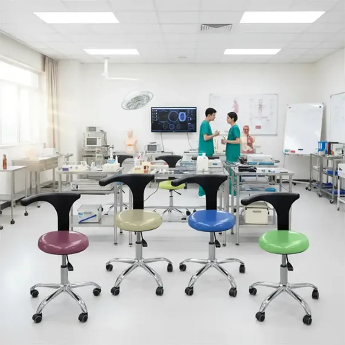 Taburete Silla Clínico Dental Médico Ergonómico Colores 25