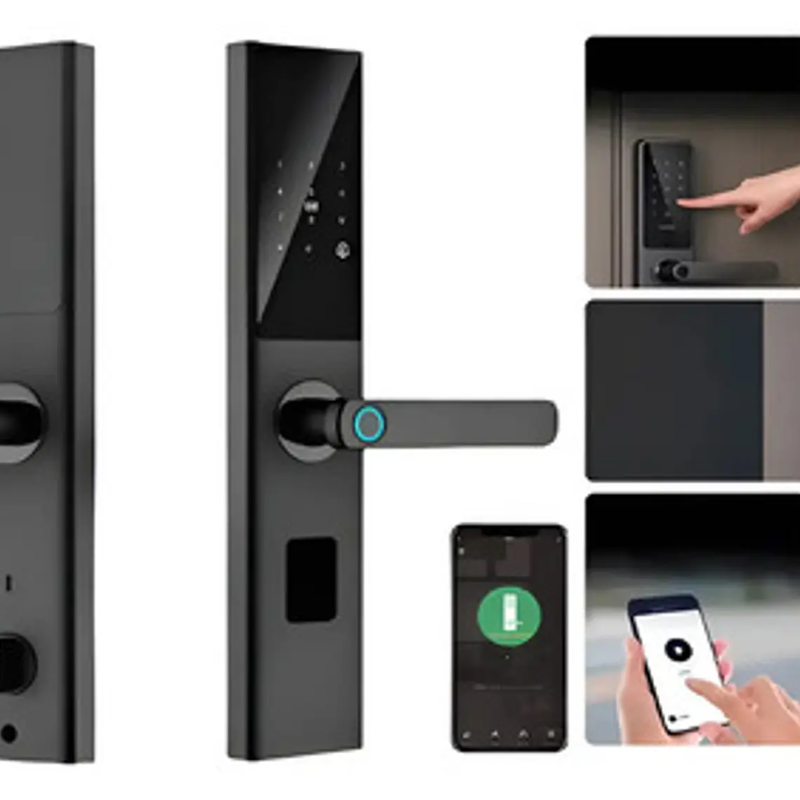 Cerradura Digital Inteligente Wifi, Huella, Alta Seguridad Negro 1
