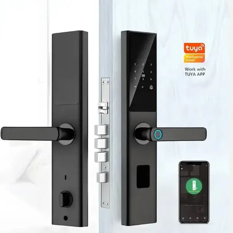 Cerradura Digital Inteligente Wifi, Huella, Alta Seguridad Negro 5