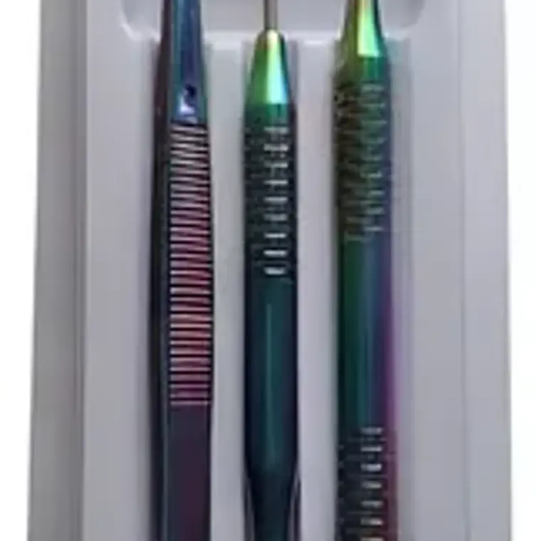 Kit Examen Dental Especial Metalizado Espejo Pinza Y Sonda 5