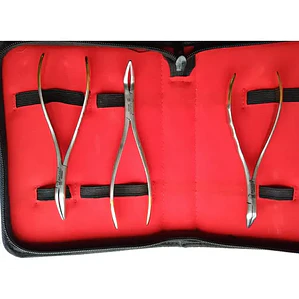 Set 3 Forcep Extracción Raíces Dentales Pacard Mango Dorado
