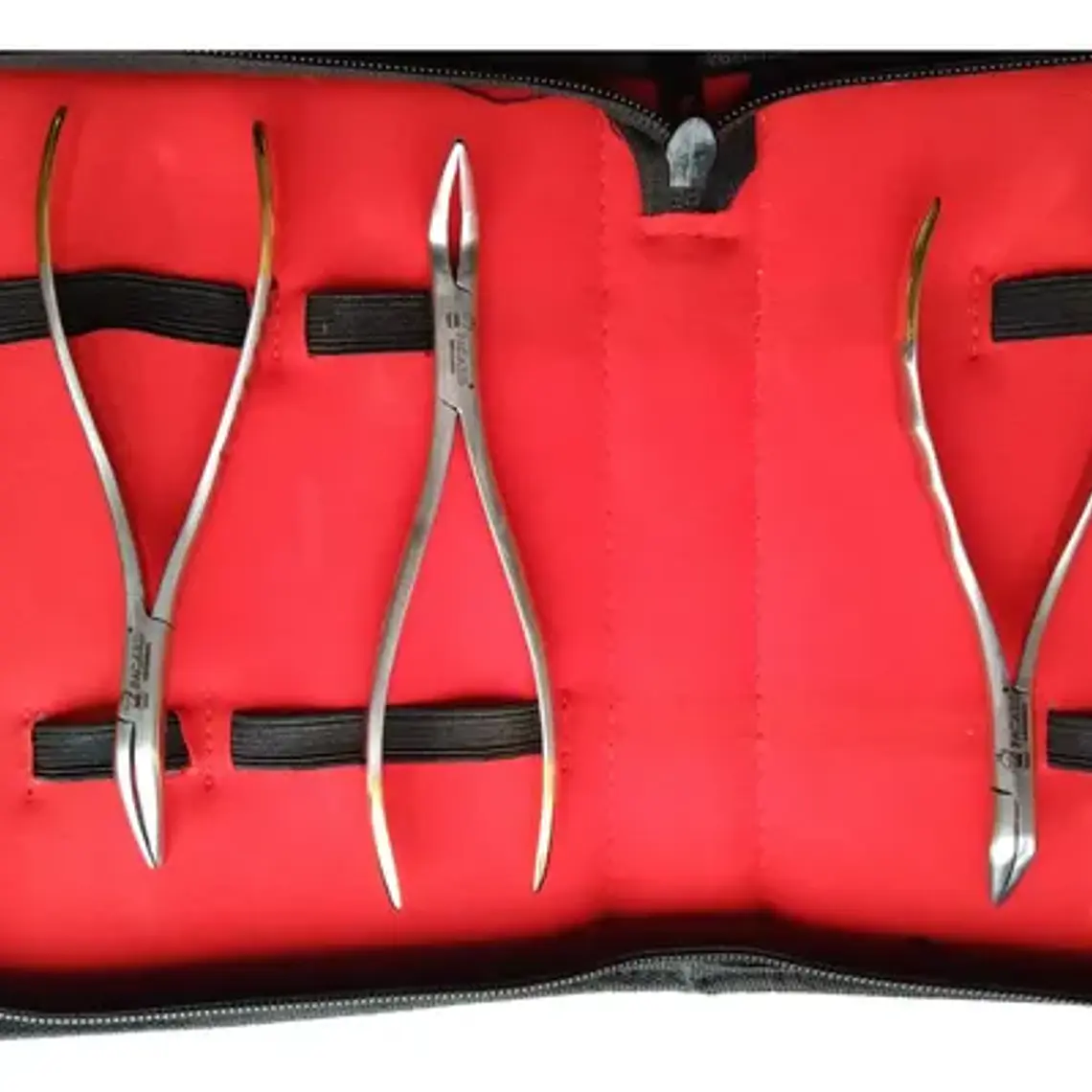 Set 3 Forcep Extracción Raíces Dentales Pacard Mango Dorado 1